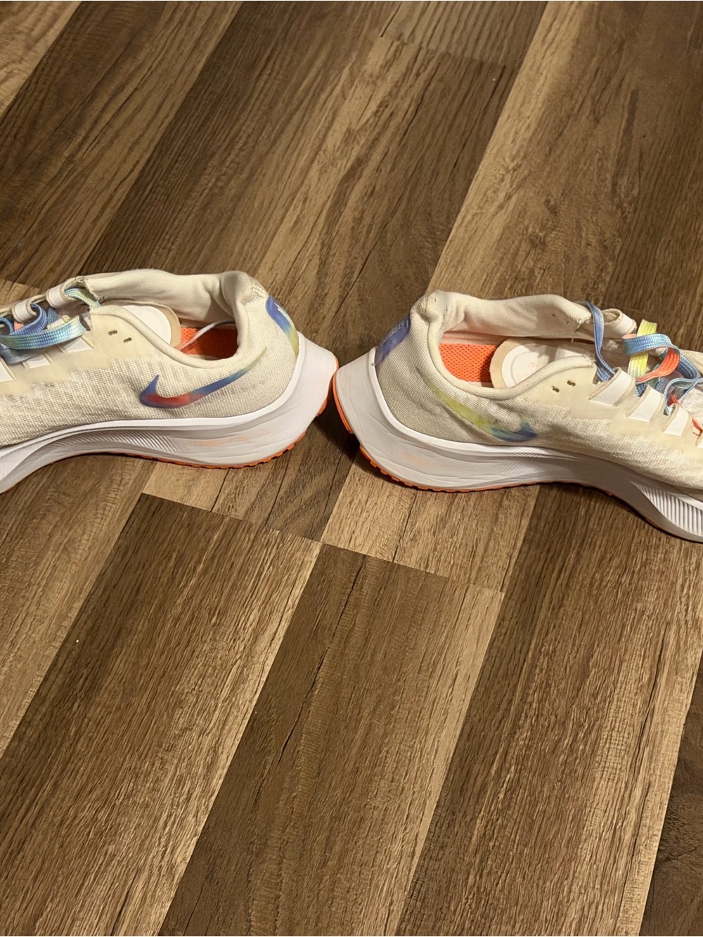 Nike  women White Sneakers with Pastel Rainbow Accents
